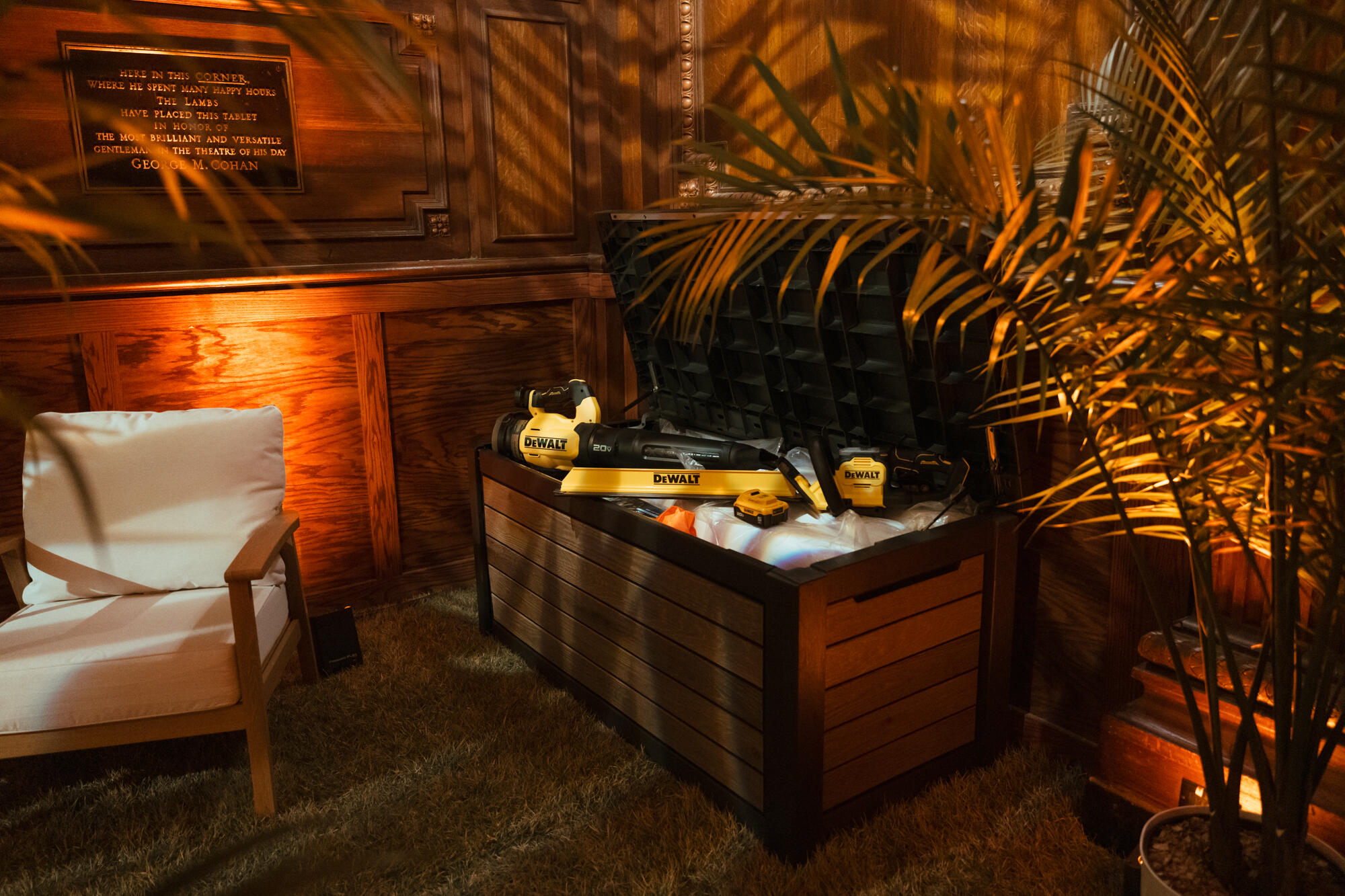 Dewalt power tools on a display